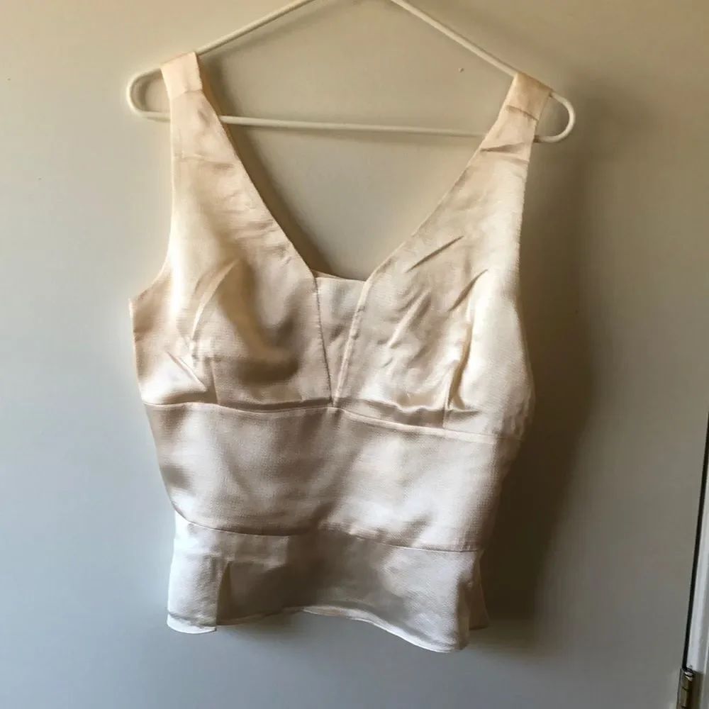 Scotch & Soda Woven Fitted Tank Size L Antique White NWT